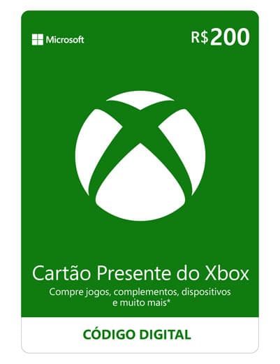 Cartão Presente Xbox Live BR -  R$ 50 / R$ 60 / R$ 100 / R$ 200