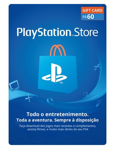 Cartão Presente PSN BR – R$ 50 / R$ 60 / R$ 70 / R$ 100 / R$ 250