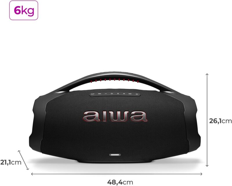 Boombox Aiwa Ligths Plus Azul 200w Bluetooth Portátil