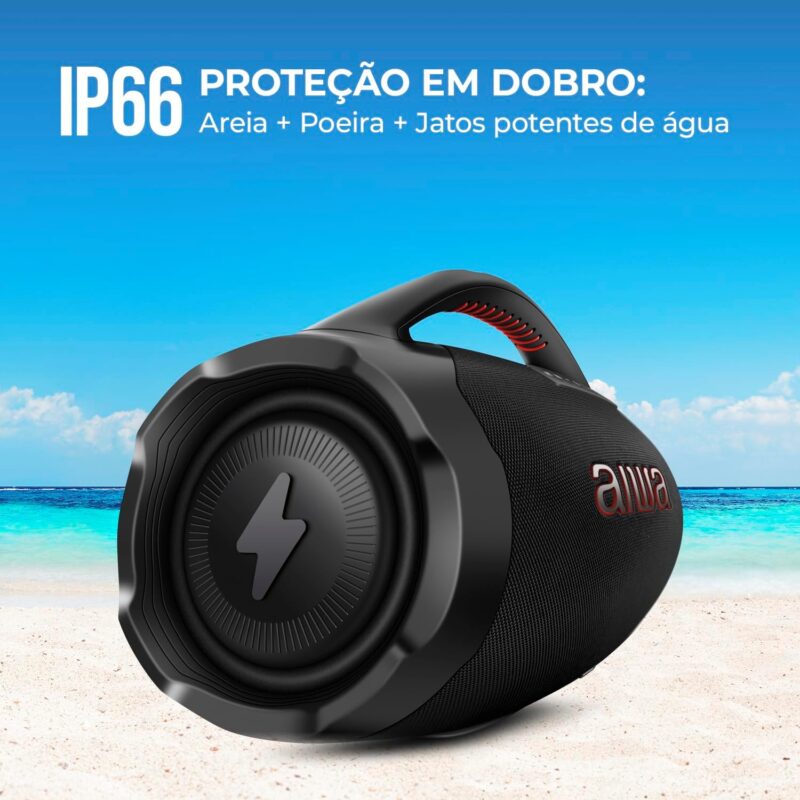 Boombox Aiwa Ligths Plus Azul 200w Bluetooth Portátil