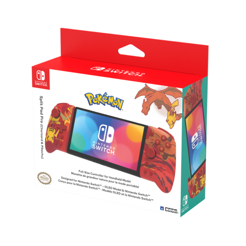 HORI Controle SPLIT PAD PRO Pokemon Pikachu e Charizard Para Nintendo Switch e Oled