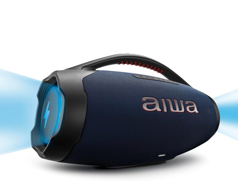 Boombox Aiwa Ligths Plus Azul 200w Bluetooth Portátil