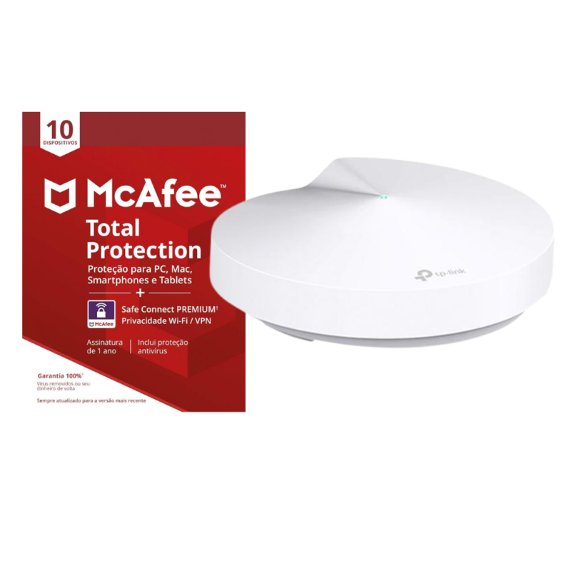 Tp-link Roteador Deco M5 AC1300 Wi-fi +  McAfee Total Protection para 10 Dispositivos