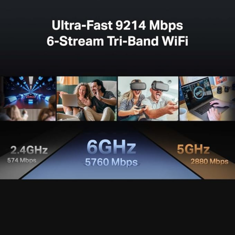 TP-Link Roteador Wi-Fi 7 de Banda Tripla Archer BE550 + McAfee Total Protection para 10 dispositivos