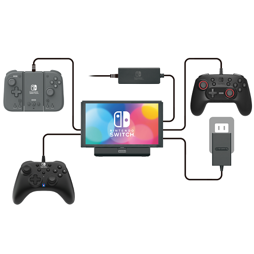 HORI Carregador e Suporte Usb Para Nintendo Switch, Oled e Lite